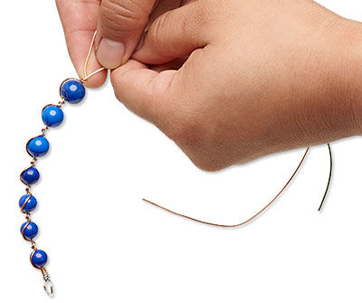 Wire wrapped beaded wire